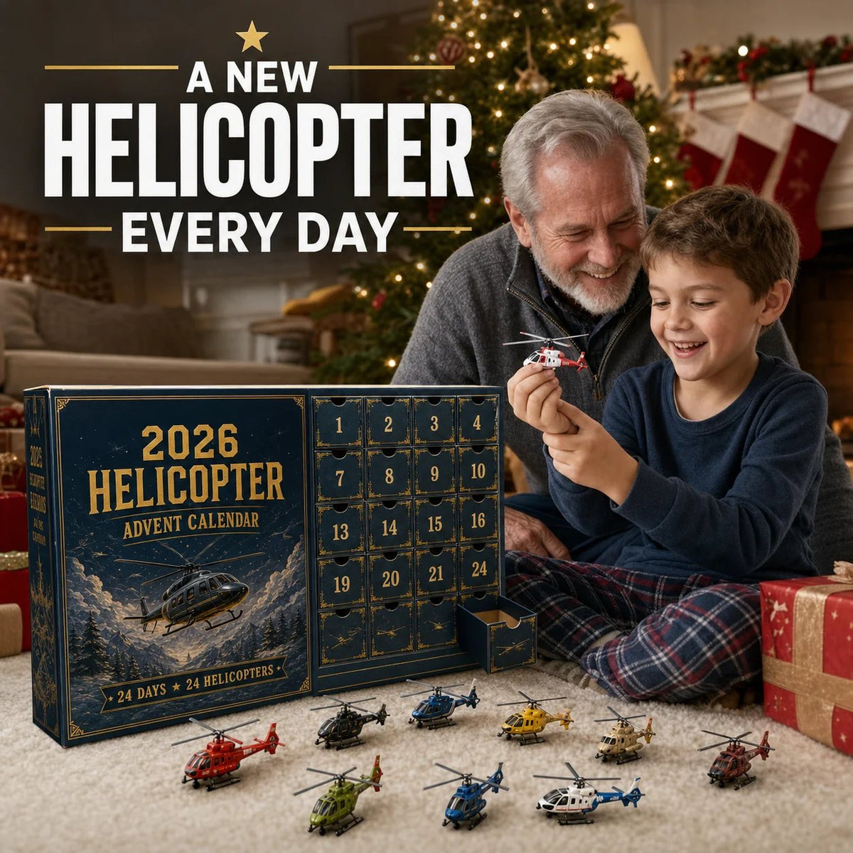 🎁Last Day 49% OFF - 🚁2026 Helicopter Legends Advent Calendar – 24 Days of Collectible Helicopter Surprises🎄