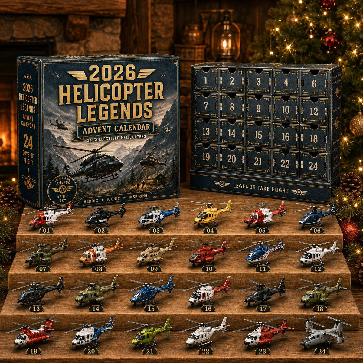 🎁Last Day 49% OFF - 🚁2026 Helicopter Legends Advent Calendar – 24 Days of Collectible Helicopter Surprises🎄