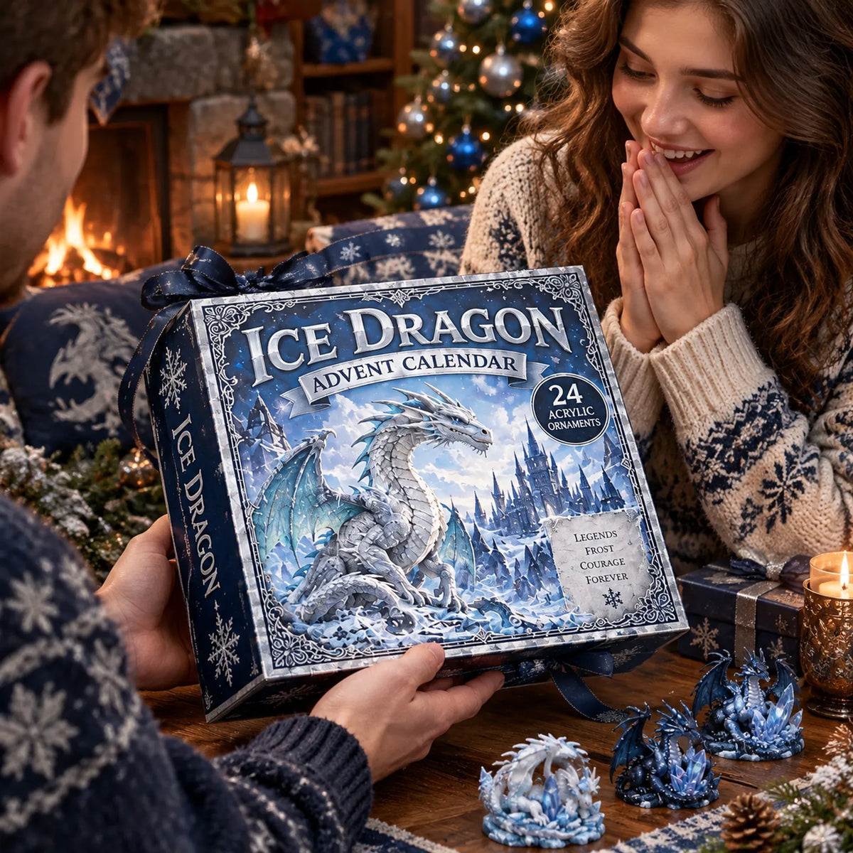 🎁Last Day 49% OFF - 🐉Ice Dragon Advent Calendar 2026 - 24-Day Festive Countdown, Acrylic Charms Blind Box✨🧊