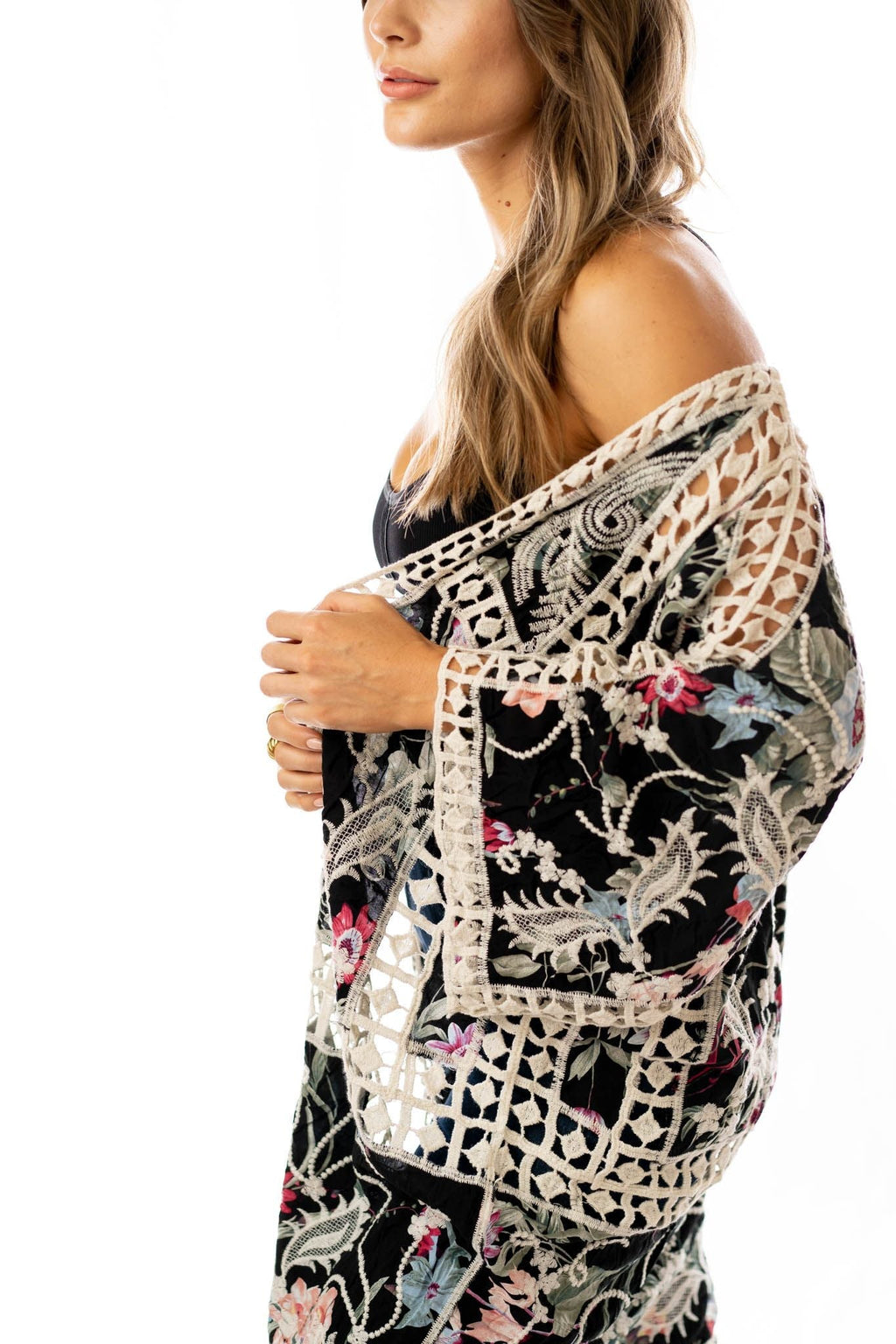 Let's Get Tropical Kimono - Black